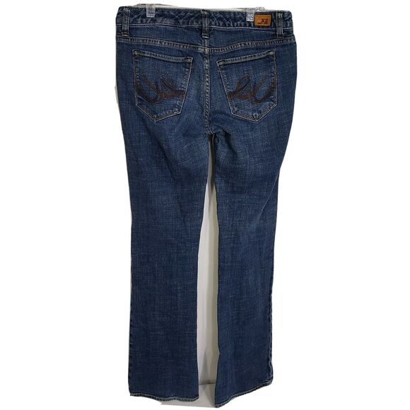 X2 Womens Jeans Size 6 Long Slim W10 Low Rise Boot Cut Dark Wash Stretch - Picture 2 of 11